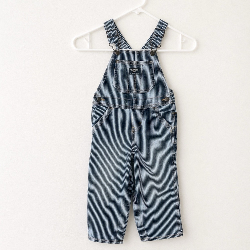 Vintage osh kosh overalls size 24 Mos Vestbak Pinstripe Hickory Railroad USA